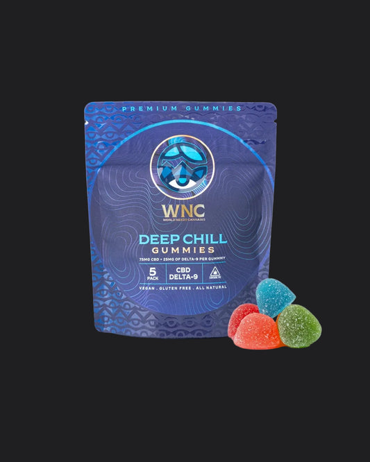 Deep Chill Gummies - 25mg D9, 75mg CBD